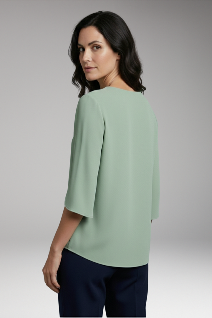 Women’s V-Neck Blouse with 3/4 Sleeves