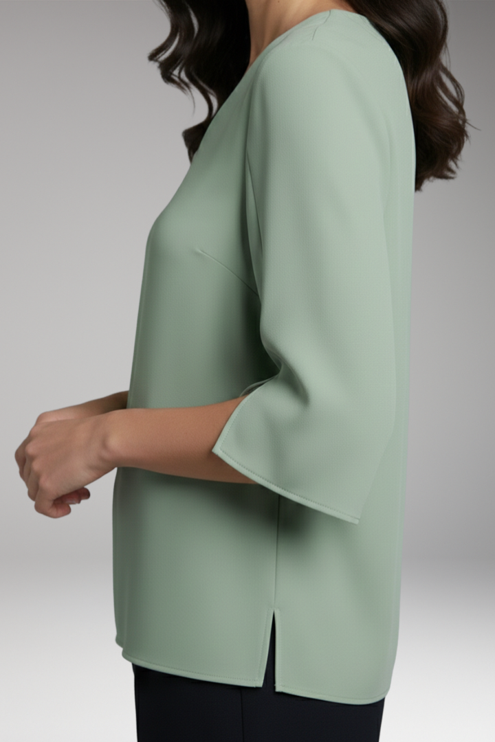 Women’s V-Neck Blouse with 3/4 Sleeves