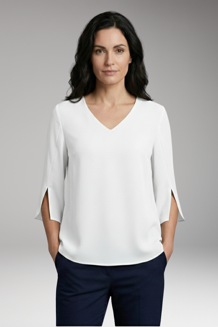 Women’s V-Neck Blouse with 3/4 Sleeves