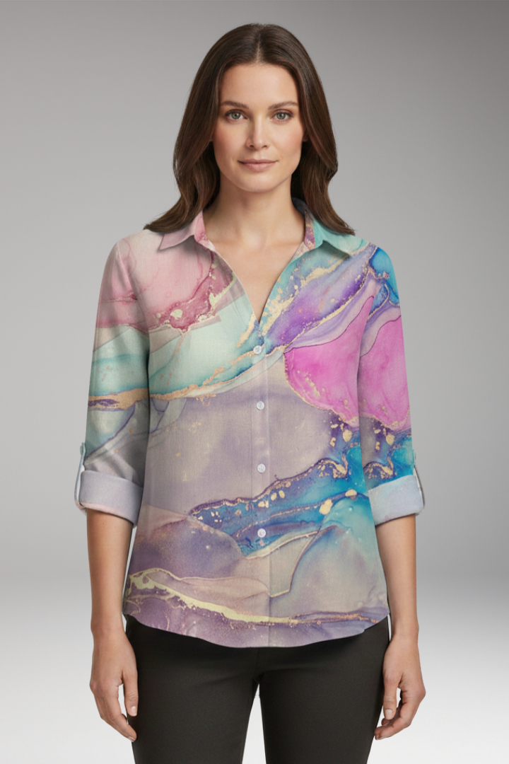 Women’s V-Neck Long Sleeve Blouse