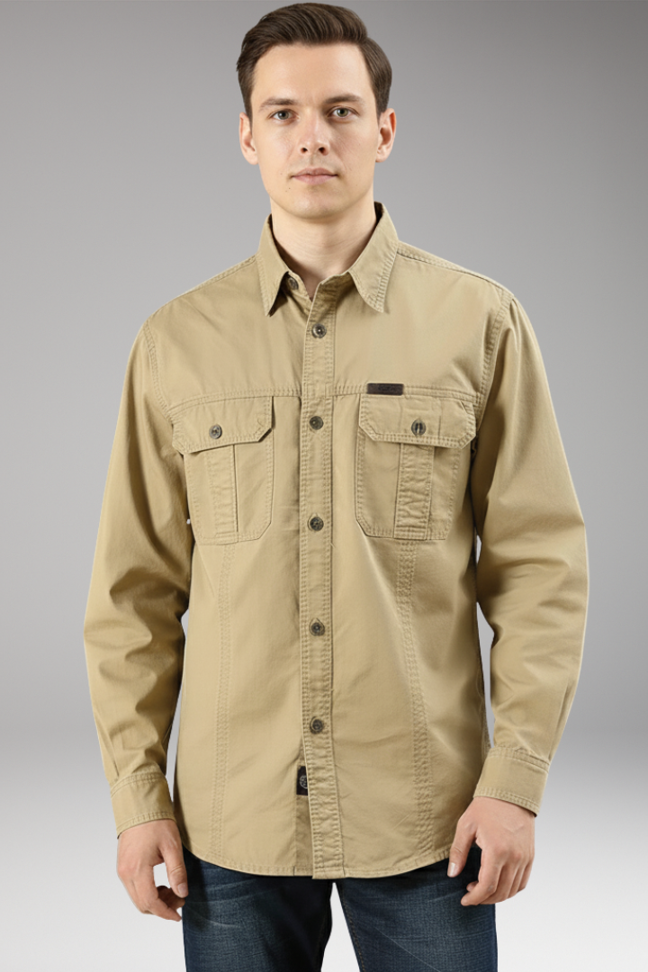 Men’s Button-Up Shirt with Pockets and Collar