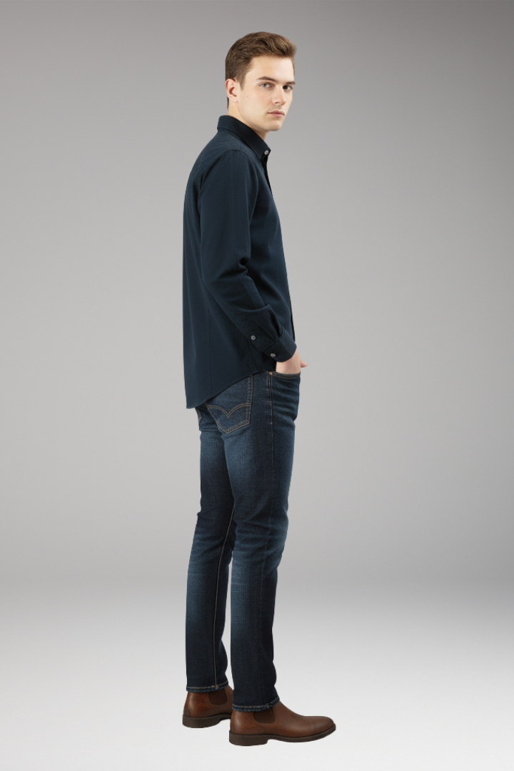 Men’s Button-Up Shirt with Pockets and Collar