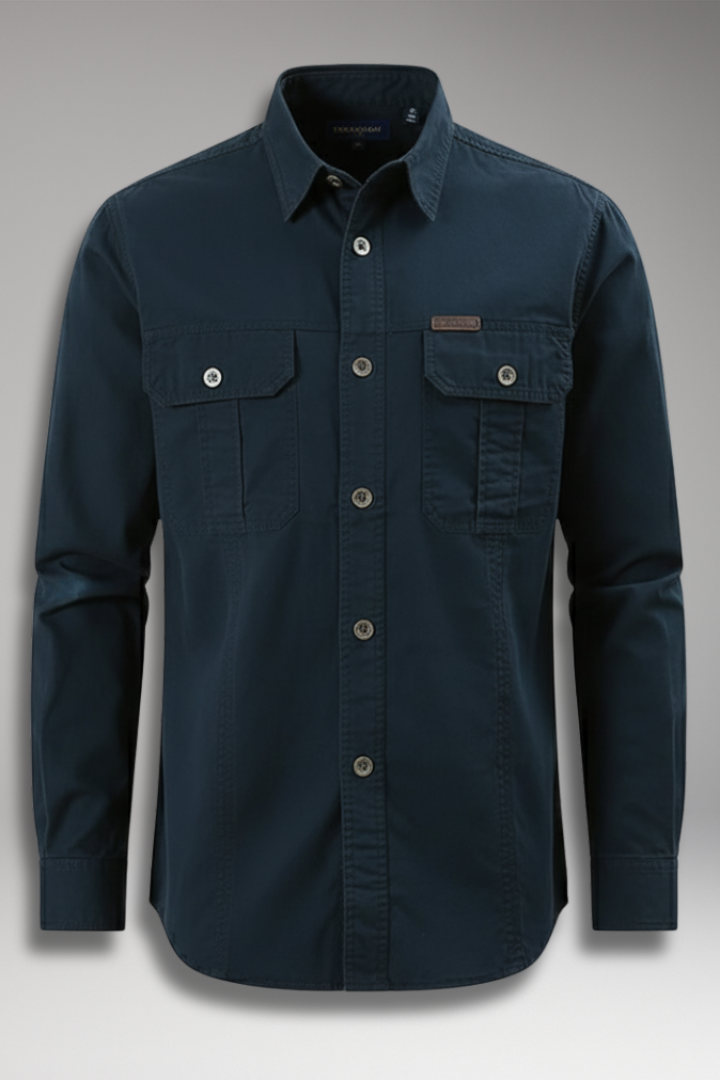 Men’s Button-Up Shirt with Pockets and Collar