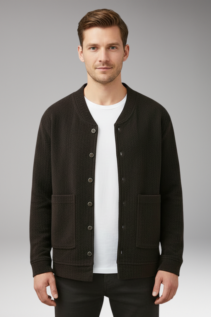 Men’s Corduroy Jacket with Buttons and Pockets