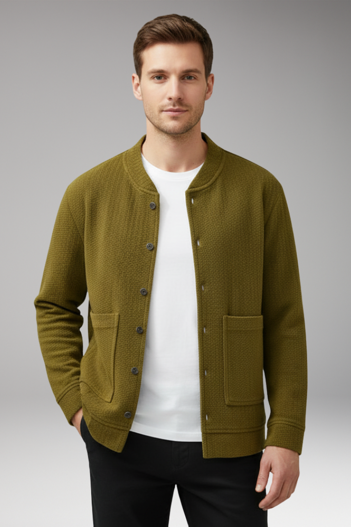 Men’s Corduroy Jacket with Buttons and Pockets