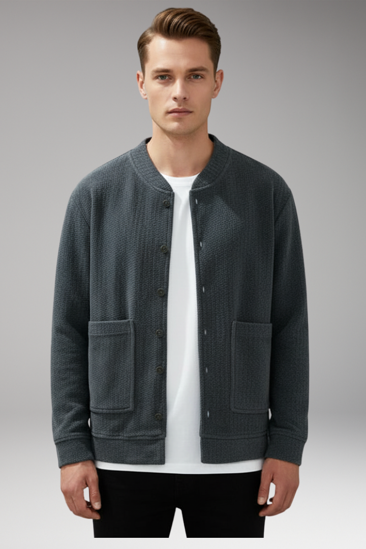 Men’s Corduroy Jacket with Buttons and Pockets