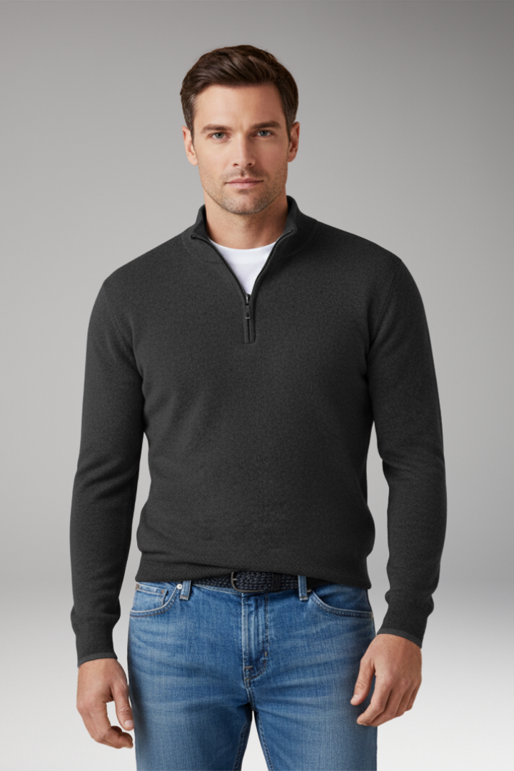 Men’s Pullover Jumper with Zipper Collar