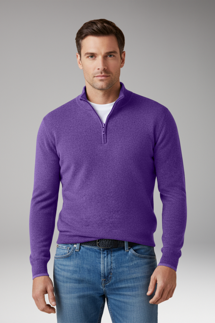 Men’s Pullover Jumper with Zipper Collar