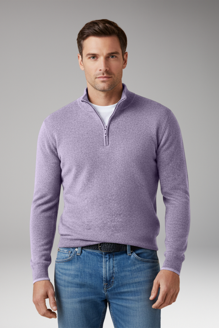 Men’s Pullover Jumper with Zipper Collar