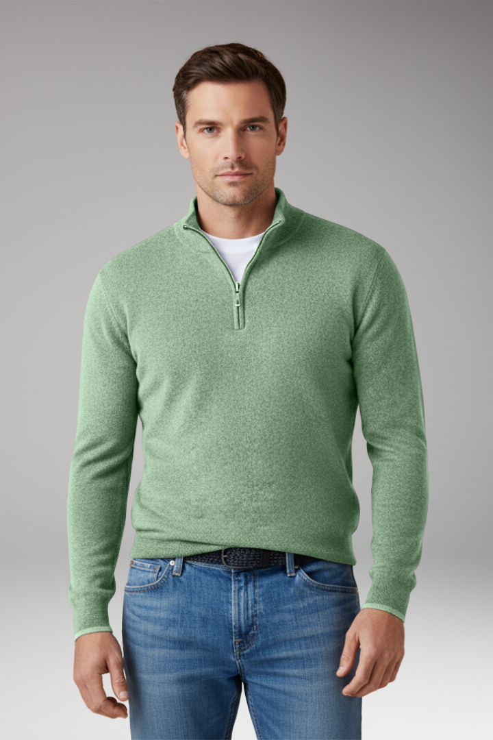 Men’s Pullover Jumper with Zipper Collar