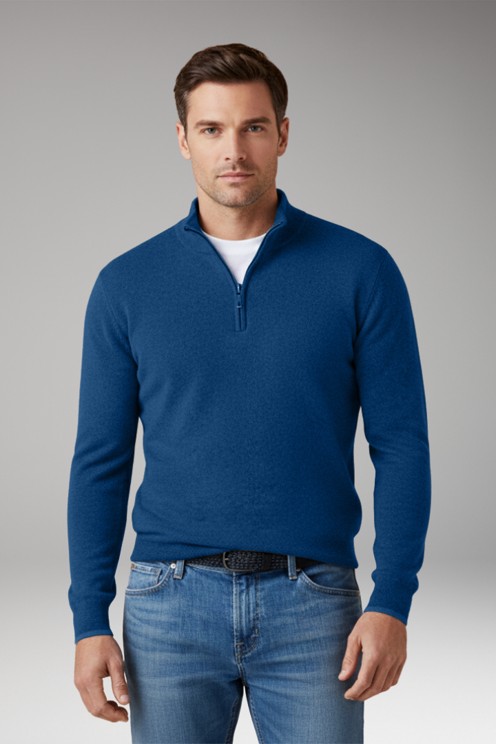 Men’s Pullover Jumper with Zipper Collar