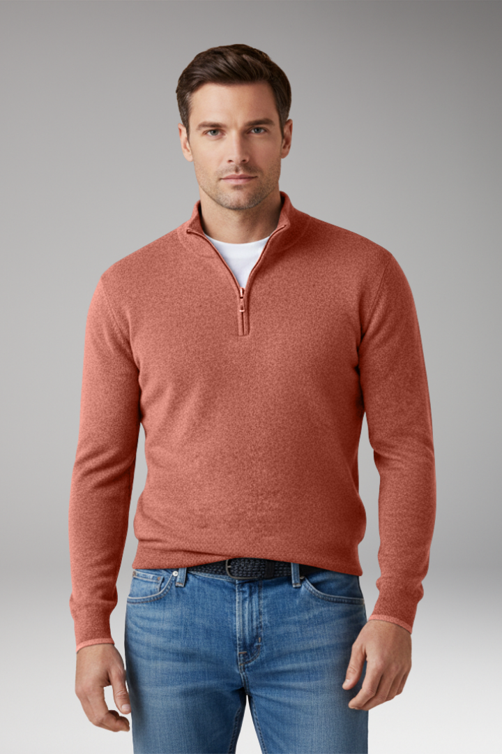Men’s Pullover Jumper with Zipper Collar