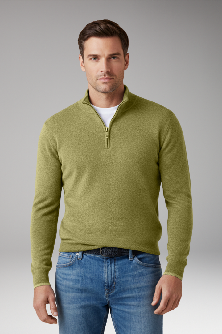Men’s Pullover Jumper with Zipper Collar