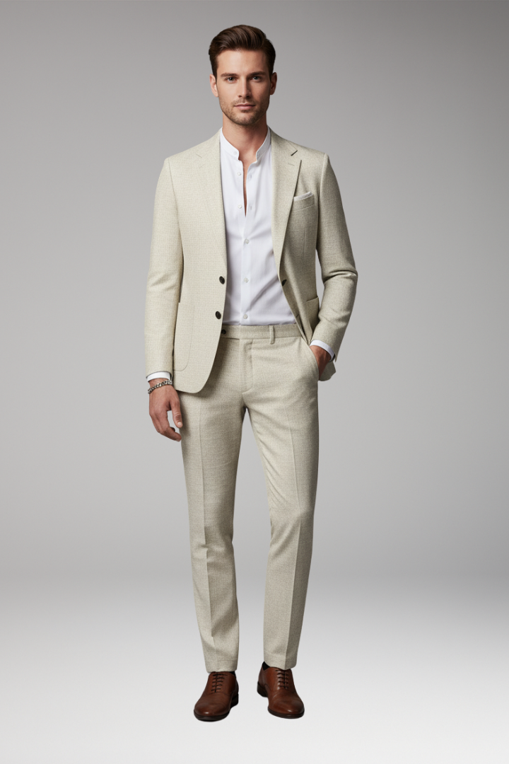 Men’s Linen Suit with Jacket and Trousers