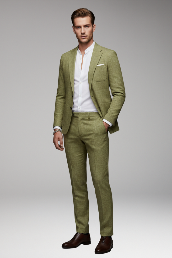 Men’s Linen Suit with Jacket and Trousers