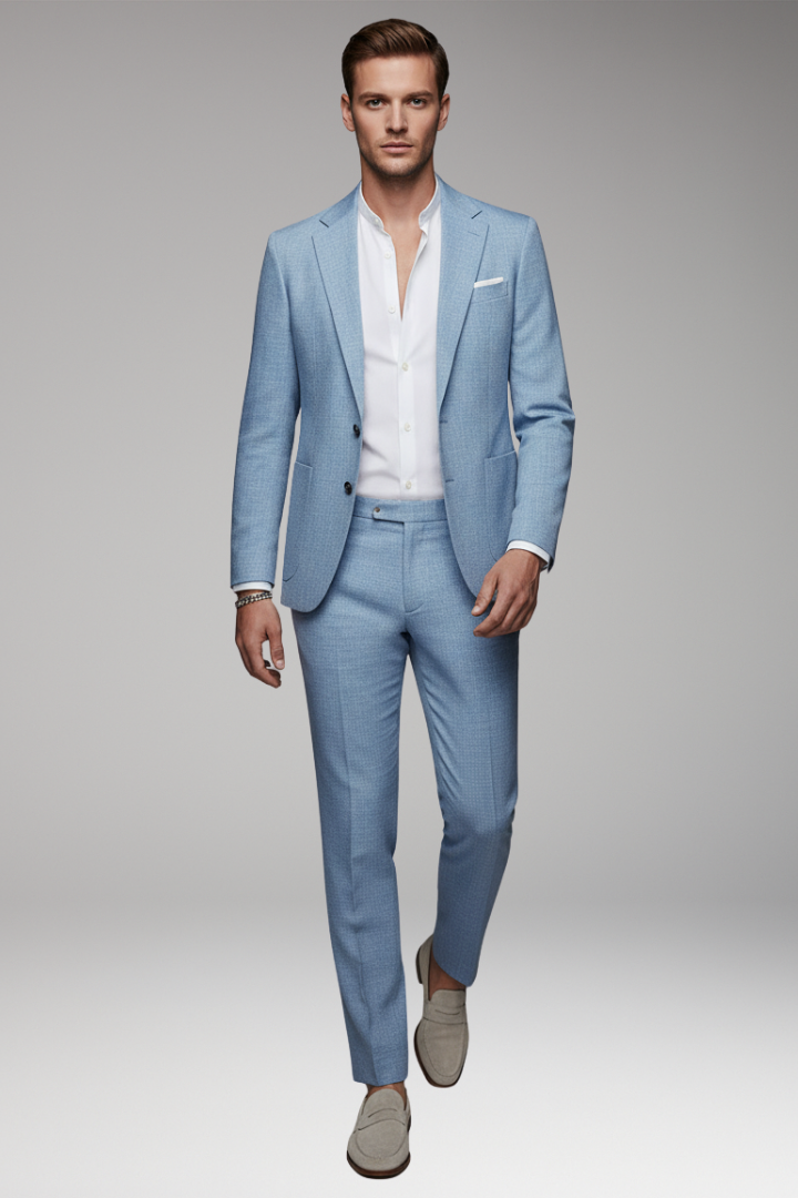 Men’s Linen Suit with Jacket and Trousers