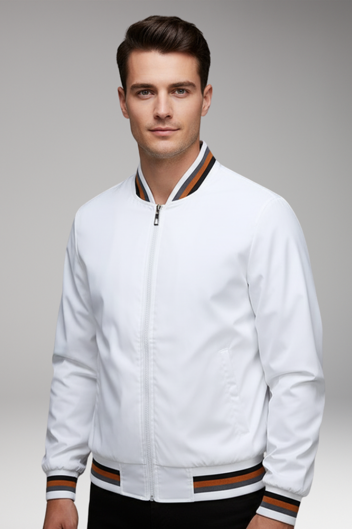 Men’s Bomber Jacket with Zip and Pockets