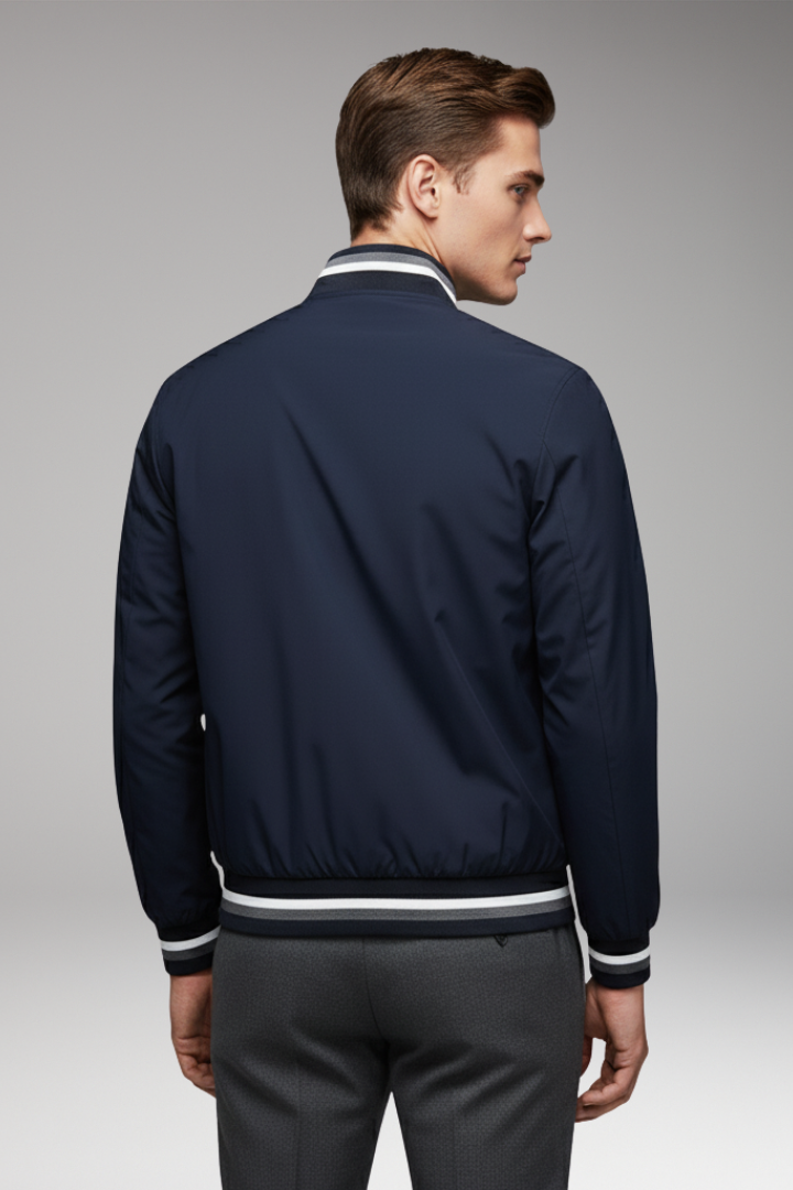 Men’s Bomber Jacket with Zip and Pockets