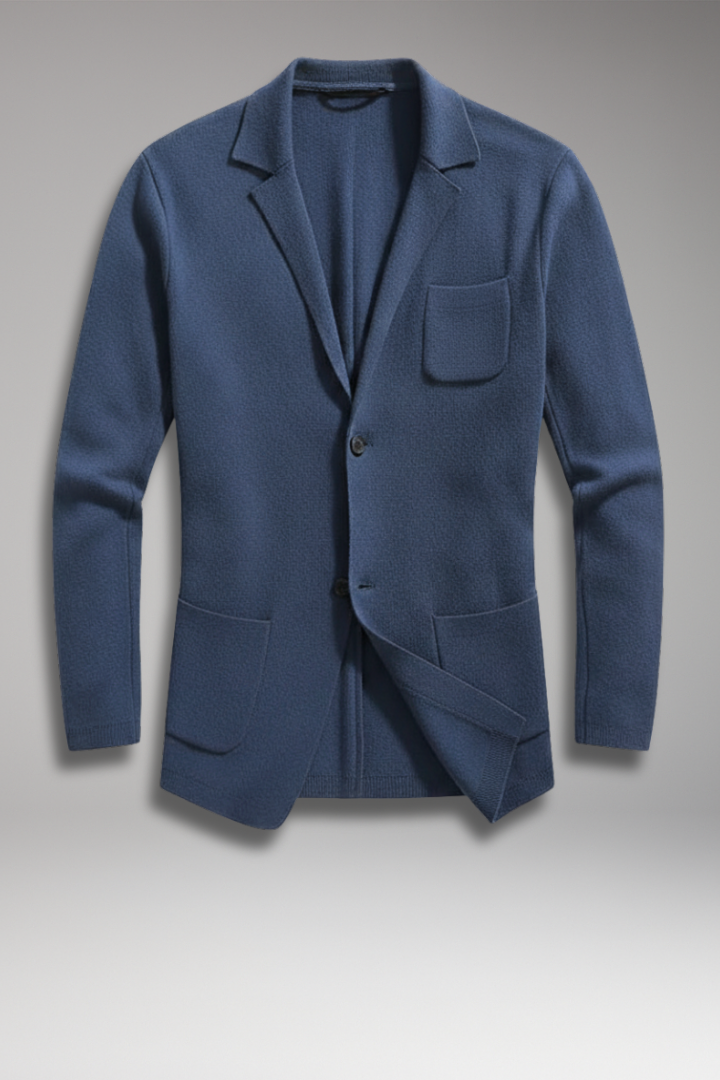 Men’s Knitted Blazer with Lapel and Button