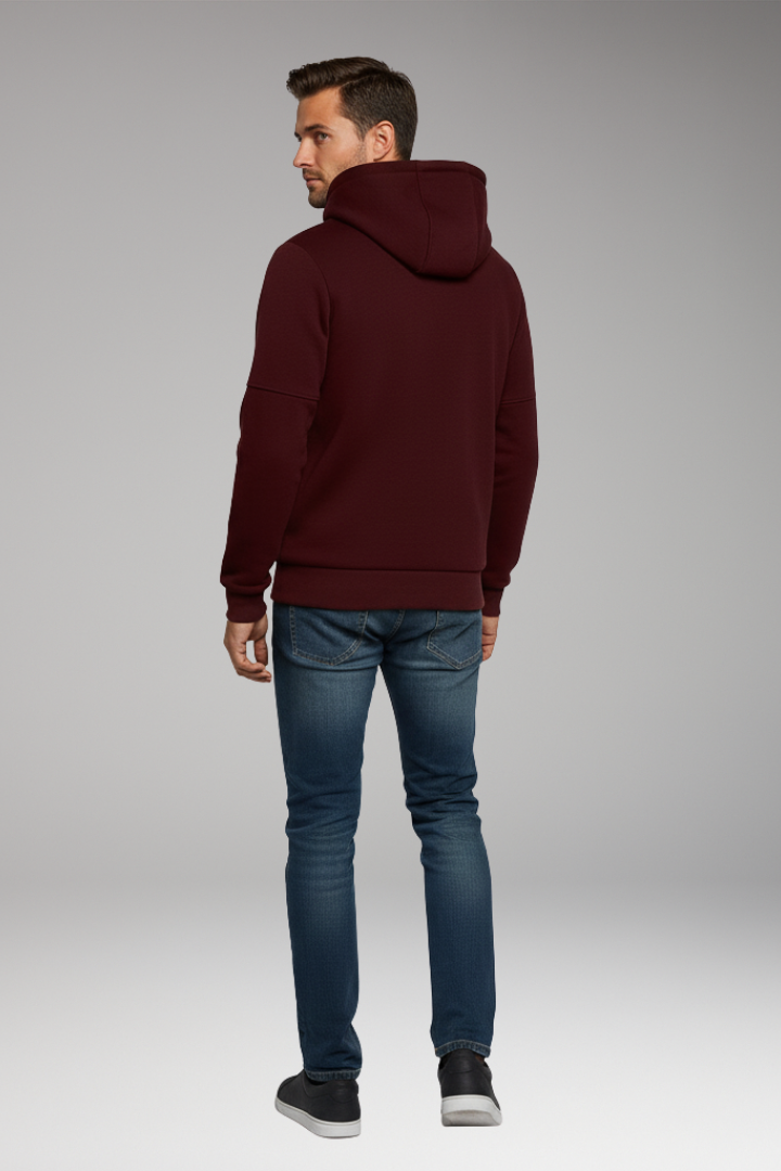 Men’s Hooded Sports Jacket with Zipper and Pockets