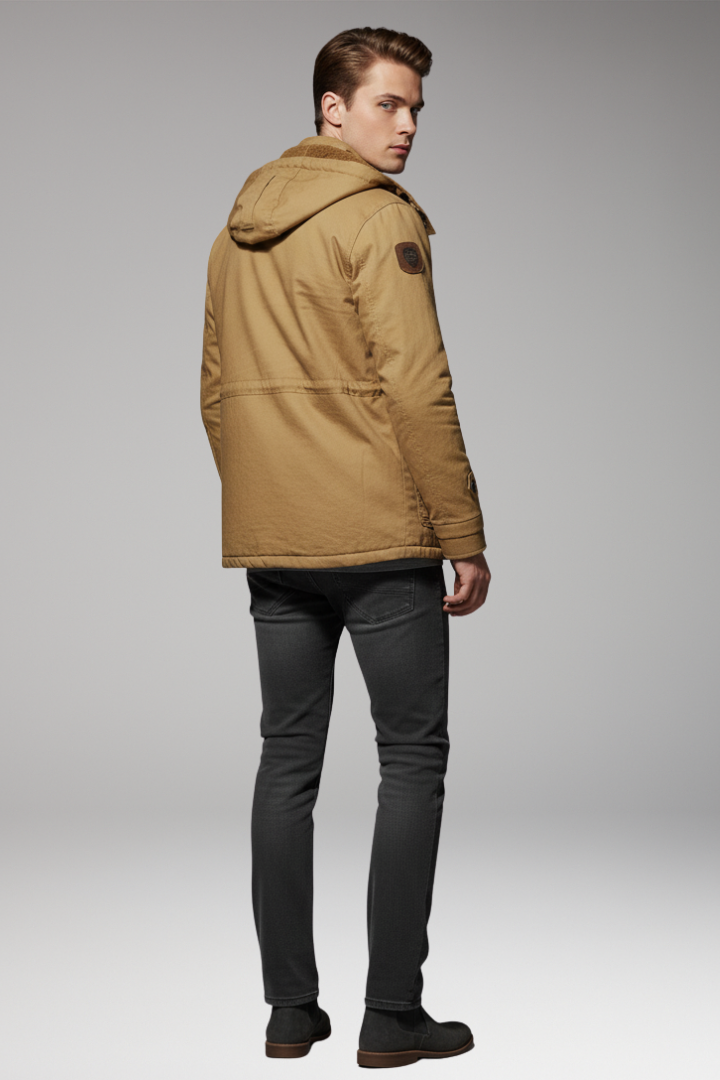 Men’s Fleece Jacket with Hood and Turtleneck