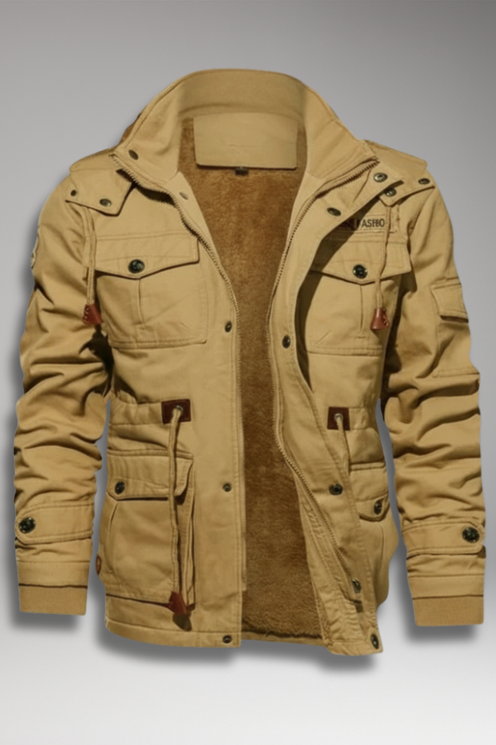 Men’s Fleece Jacket with Hood and Turtleneck